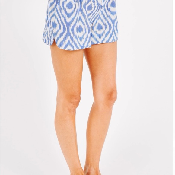 Mirth Track Shorts in Azure Ikat, Large - Picture 4 of 11
